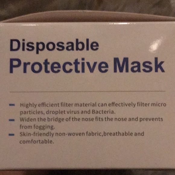 🖤 Face Masks 50 box 3ply layer/BLACK😷 - Picture 4 of 5